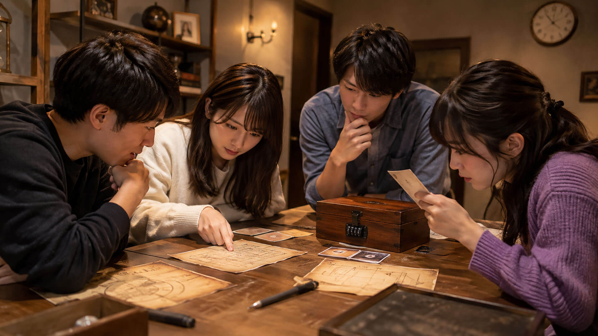 謎解きゲームを楽しむ参加者